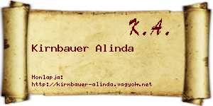 Kirnbauer Alinda névjegykártya